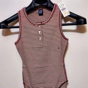 New with Tags Red & White Strip Bathing Suit One Piece.  Tank Top 3 Sz S